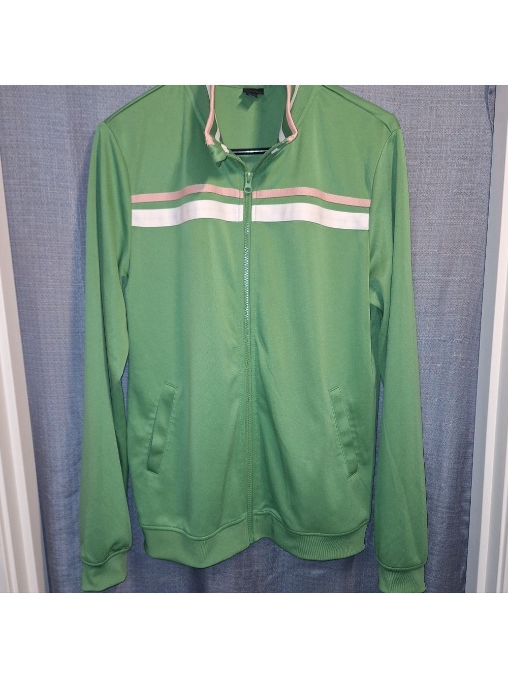 Art Class Green Track Jacket Pink White Stripes XXL